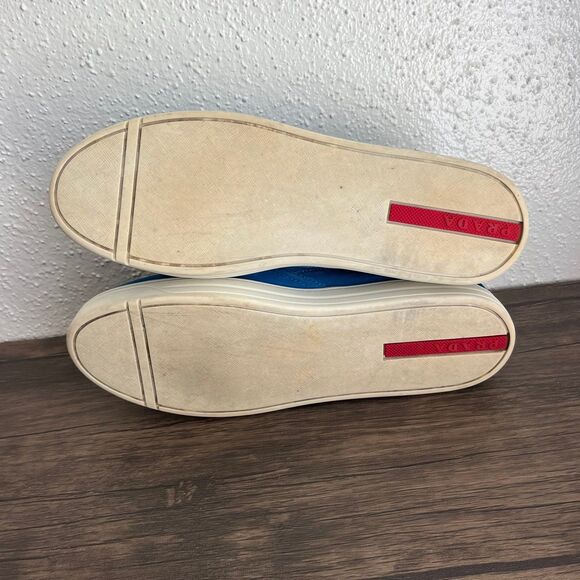 PRADA Blue Suede Loafer Slip On Sneakers Shoes Womens Size 40 EU / 9 US - Picture 6 of 8